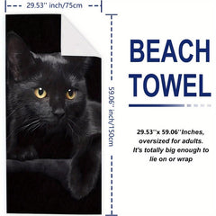 Women's Cat Pattern Beach Towel 59 x29