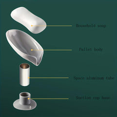 Leaf-shaped Soap Dish Plastic Self Draining Soap Holder