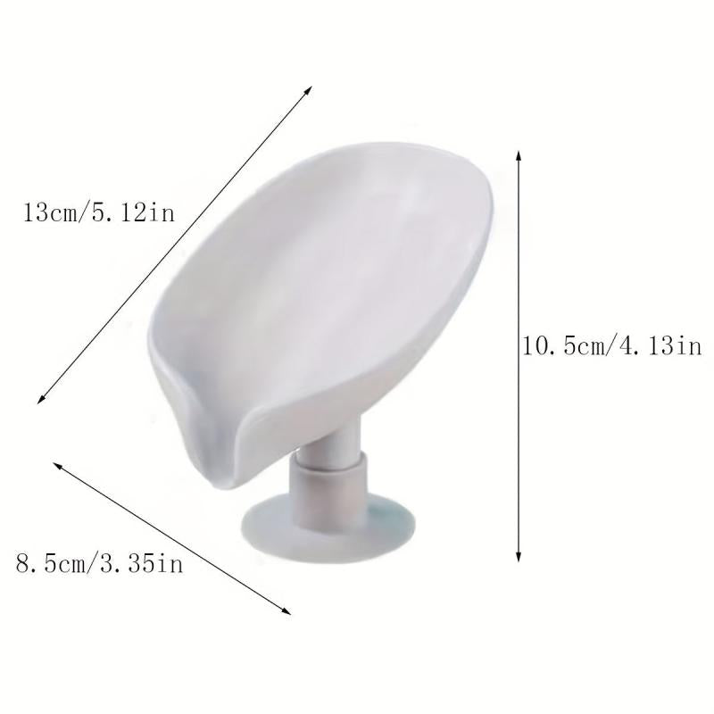 Leaf-shaped Soap Dish Plastic Self Draining Soap Holder
