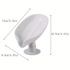 Leaf-shaped Soap Dish Plastic Self Draining Soap Holder