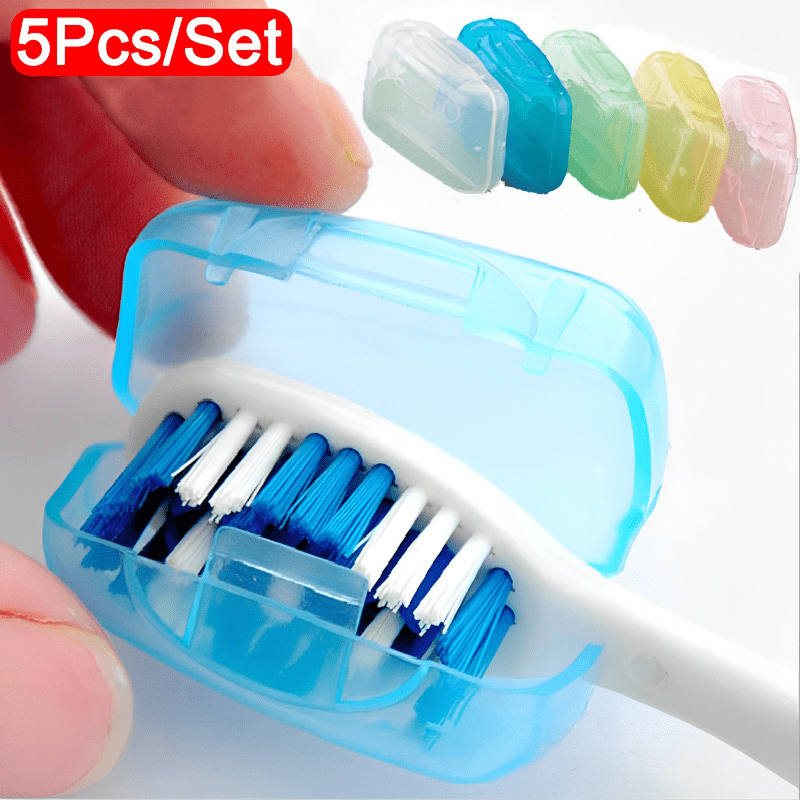 5Pcs Portable Toothbrush Head Cover Travel Toothbrush Case Camping Cap
