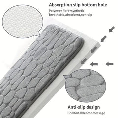 3pcs Soft Anti Slip Bath Mat Water Absorbing Bathroom Shower Set