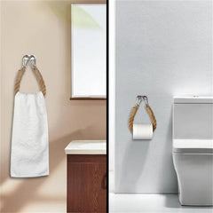 Rustproof Vintage Rope Toilet Paper Holder Easy Assembly Jute Towel Holder