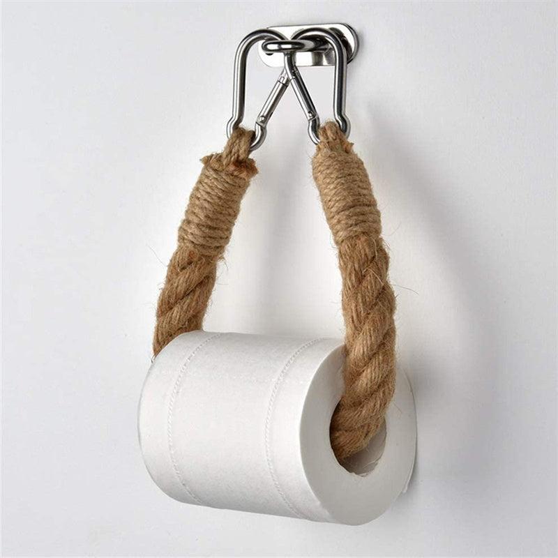 Rustproof Vintage Rope Toilet Paper Holder Easy Assembly Jute Towel Holder