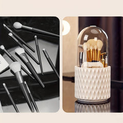 Transparent Makeup Brush Storage Bucket - Dust-proof Cosmetic Storage Box