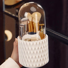 Transparent Makeup Brush Storage Bucket - Dust-proof Cosmetic Storage Box