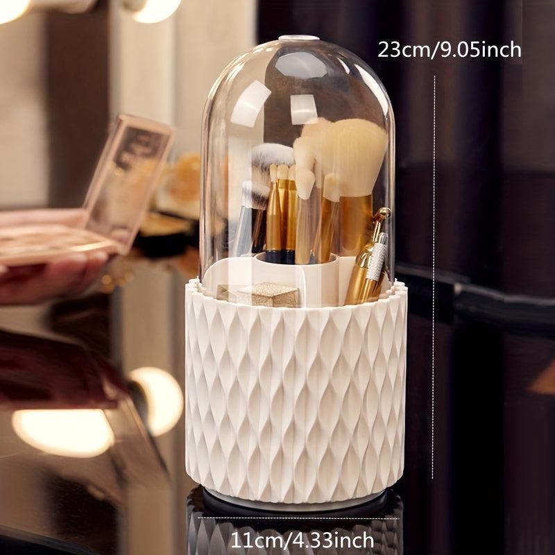 Transparent Makeup Brush Storage Bucket - Dust-proof Cosmetic Storage Box