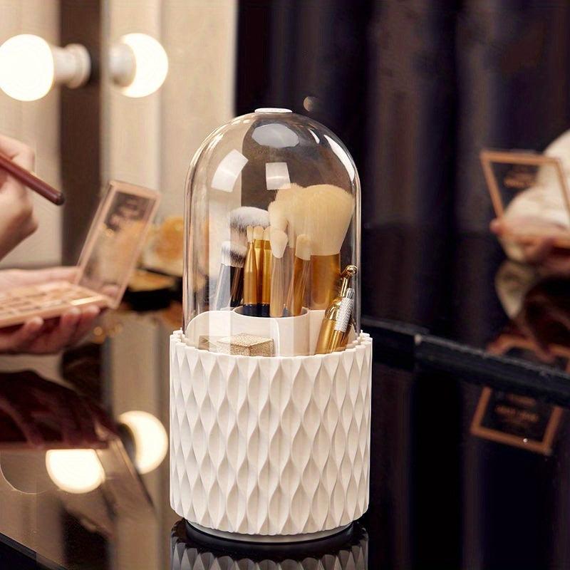 Transparent Makeup Brush Storage Bucket - Dust-proof Cosmetic Storage Box