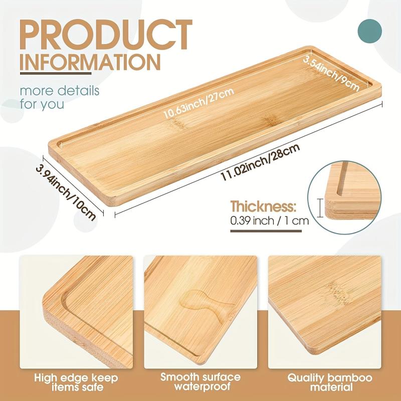 Bamboo Tea Serving Tray Decorative Multipurpose Vanity Tray