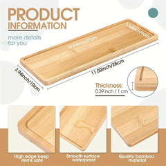 Bamboo Tea Serving Tray Decorative Multipurpose Vanity Tray