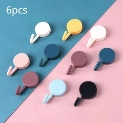 6pcs Viscose Wall Hanging Hook Load-bearing Clothes Towel Holder