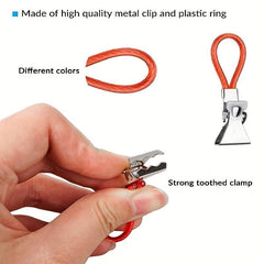 5pcs Waterproof Towel Clips with Loops for Bathroom Towels Storage