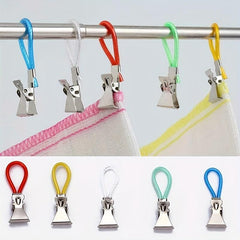 5pcs Waterproof Towel Clips with Loops for Bathroom Towels Storage