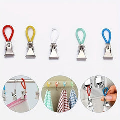 5pcs Waterproof Towel Clips with Loops for Bathroom Towels Storage