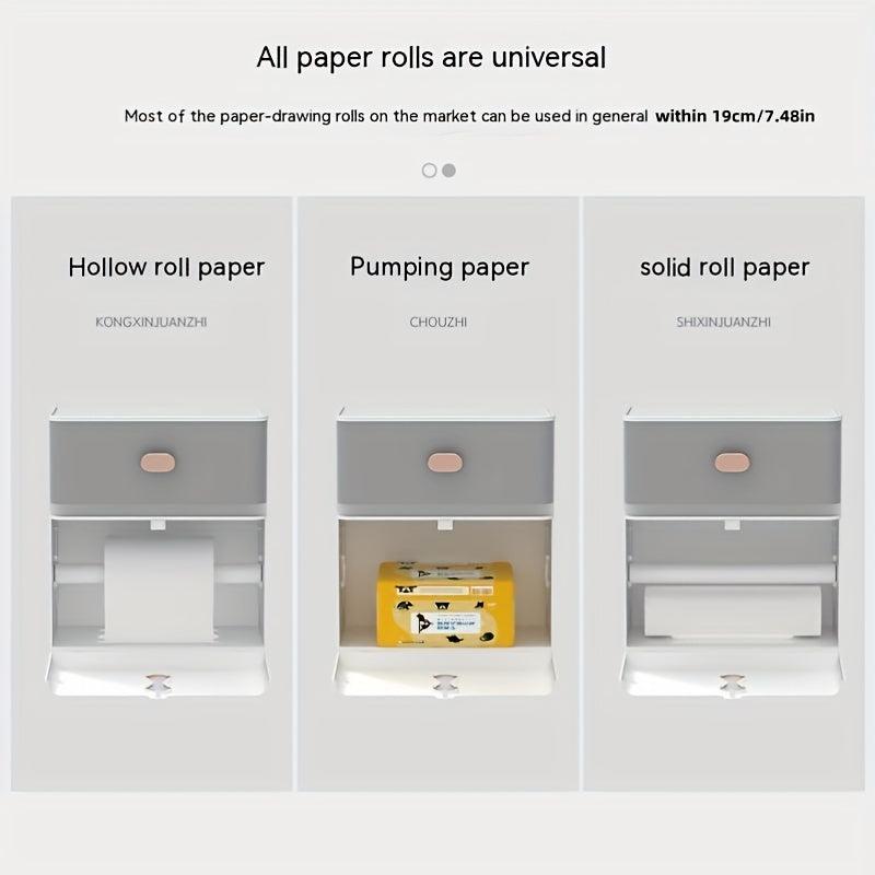 Double Layer Storage Rack Toilet Wall-mounted Tissue Holder