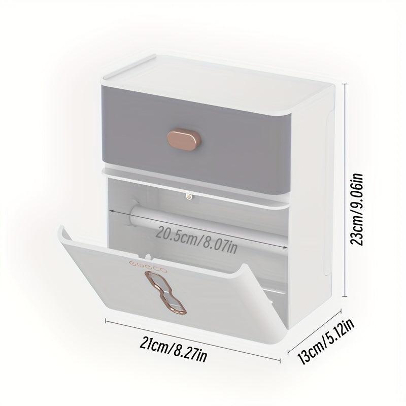 Double Layer Storage Rack Toilet Wall-mounted Tissue Holder