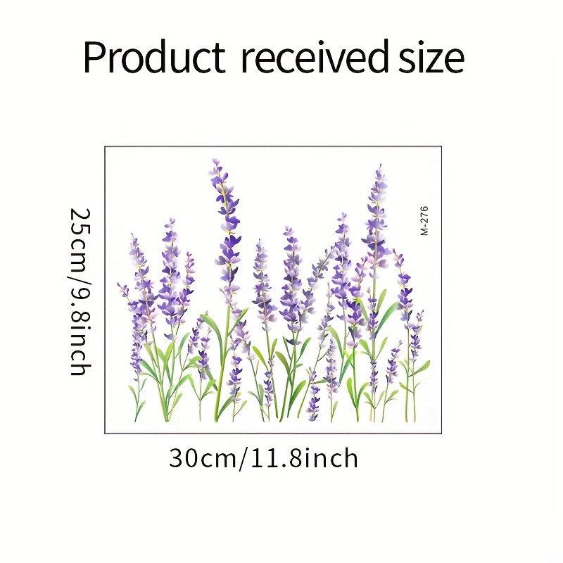 Lavender Toilet Sticker Flowers Self Adhesive Bathroom