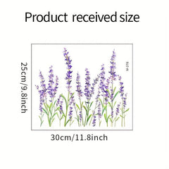 Lavender Toilet Sticker Flowers Self Adhesive Bathroom