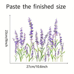 Lavender Toilet Sticker Flowers Self Adhesive Bathroom