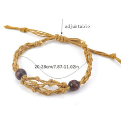 Crystal Bracelet Holder Rope Stone Holder Adjustable Crystal Cage Holder