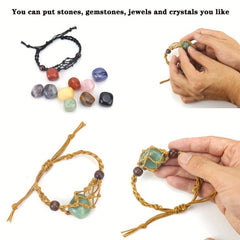 Crystal Bracelet Holder Rope Stone Holder Adjustable Crystal Cage Holder