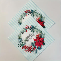20pcs Christmas Wreath Paper Napkins Xmas Party Decor Home