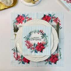 20pcs Christmas Wreath Paper Napkins Xmas Party Decor Home