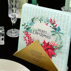 20pcs Christmas Wreath Paper Napkins Xmas Party Decor Home