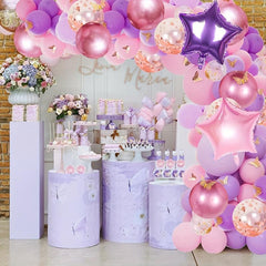 Princess Theme Birthday Party Decoration Set, Pink and Purple Balloon Set