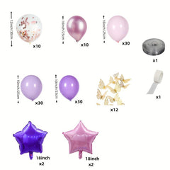 Princess Theme Birthday Party Decoration Set, Pink and Purple Balloon Set