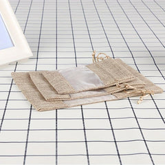 5pcs Burlap Organza Drawstring Storage Bags Wedding Party Decor
