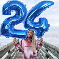 Large Dark Foil Number Balloons 81 Happy Birthday Party Decoration