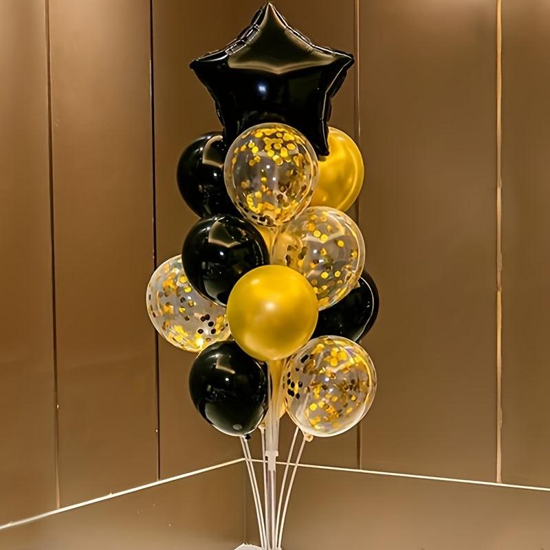 16pcs Golden Happy Birthday Balloon Decoration Set