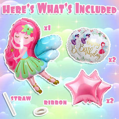 5pcs Fairy Elf Aluminum Balloon Birthday Party Decor