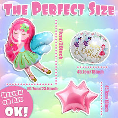 5pcs Fairy Elf Aluminum Balloon Birthday Party Decor