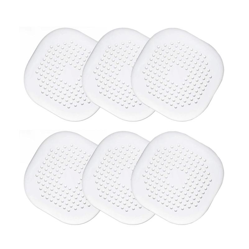 6-pack Silicone Hair Stopper with Suction Cup for Shower Drain