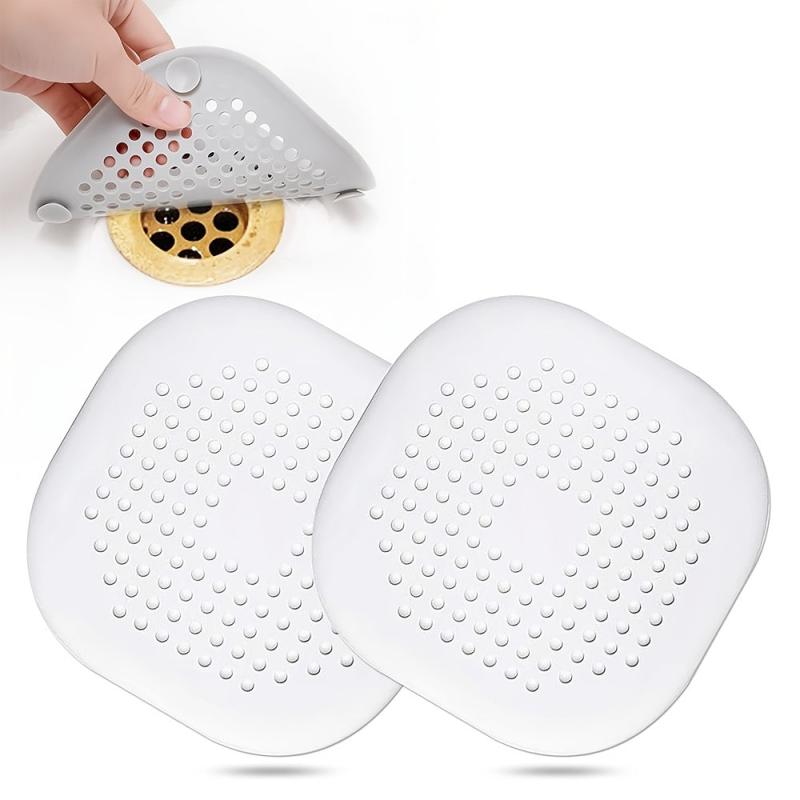 6-pack Silicone Hair Stopper with Suction Cup for Shower Drain