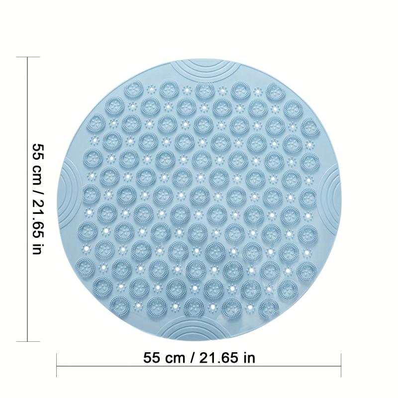 Textured Surface Shower Mat Round Non slip Bath Mat With Drain Hole