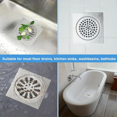 10pcs Shower Drain Hair Catcher Stickers Mesh Covers Hair Catchers
