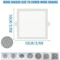 10pcs Shower Drain Hair Catcher Stickers Mesh Covers Hair Catchers