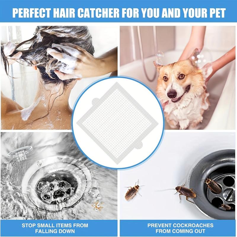 10pcs Shower Drain Hair Catcher Stickers Mesh Covers Hair Catchers