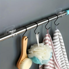 2pcs Adhesive Curtain Rod Holder Hooks Nail Adjustable Rod Hooks