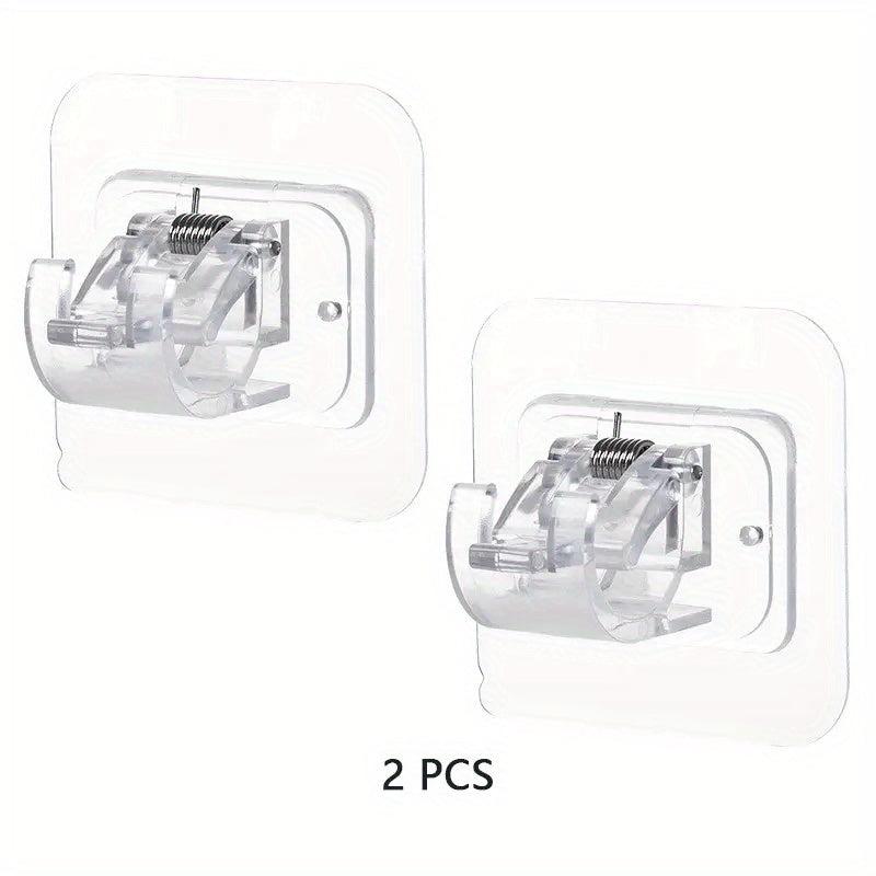 2pcs Adhesive Curtain Rod Holder Hooks Nail Adjustable Rod Hooks