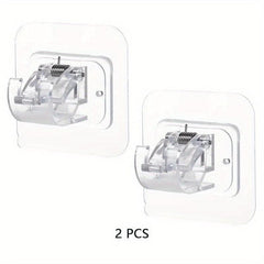 2pcs Adhesive Curtain Rod Holder Hooks Nail Adjustable Rod Hooks