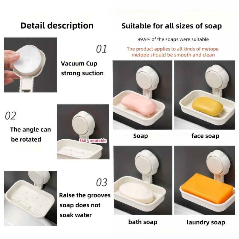Suction Cup Soap Storage Rack for Bathroom