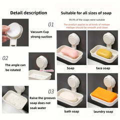 Suction Cup Soap Storage Rack for Bathroom