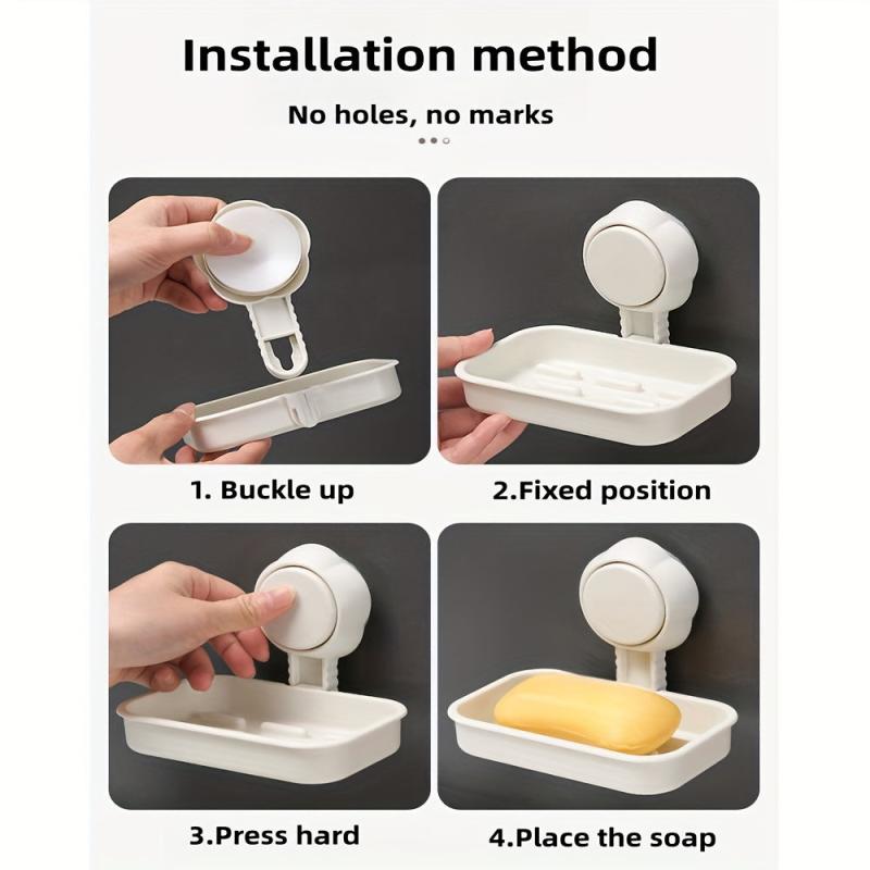 Suction Cup Soap Storage Rack for Bathroom