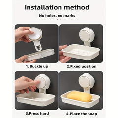 Suction Cup Soap Storage Rack for Bathroom