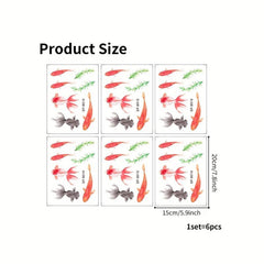 6pcs Chinese Fish Bathtub Non Slip Sticker