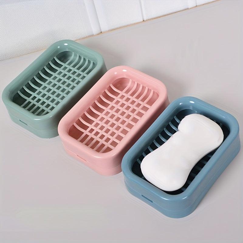 Double Layer Soap Box with Drainage Grid for Bathroom